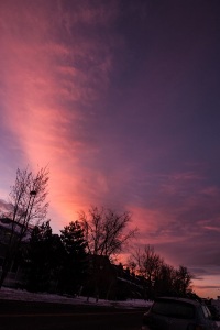 Orange sky during sunrise